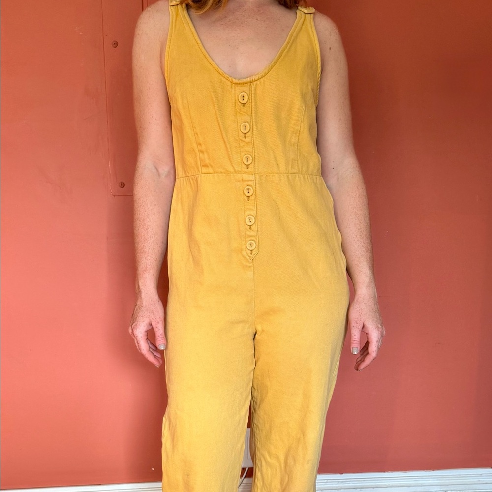 Urban Outfitters Yellow Sleeveless Jumpsuit